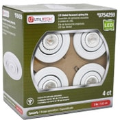 Wholesale - 4pk 3" Rec Lighting Kit White Trim (754259) UTILITECH C/P 2, UPC: 022011654331